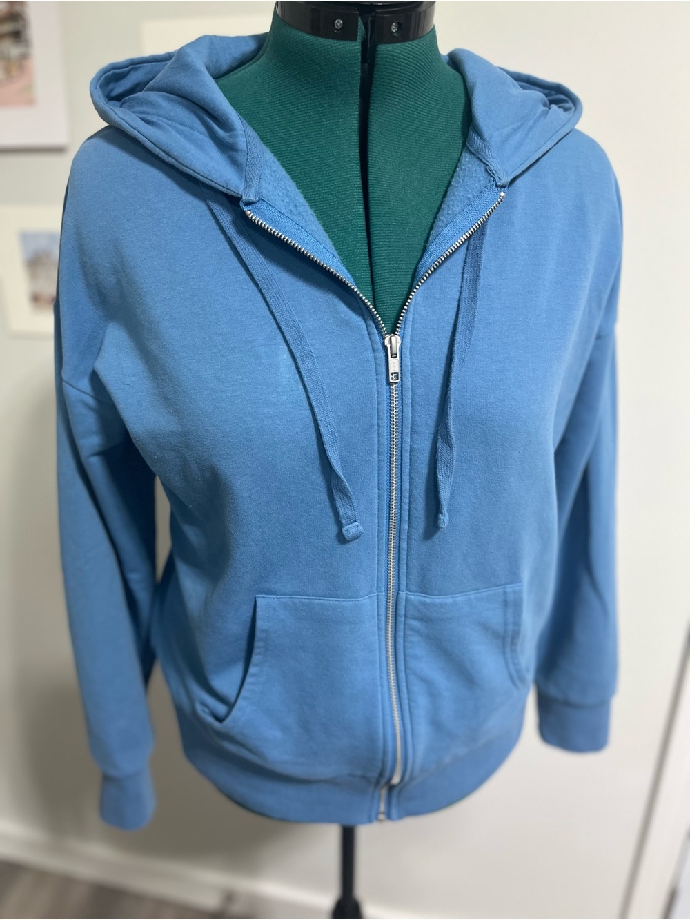Time and Tru Blue Full-Zip Hoodie Jacket